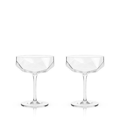 Faceted Crystal Coupe Glasses (Set of 2) - The VinePair Store