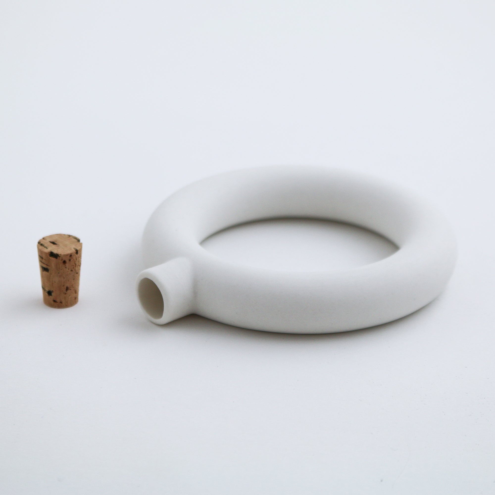 Porcelain Bracelet Flask (White)
