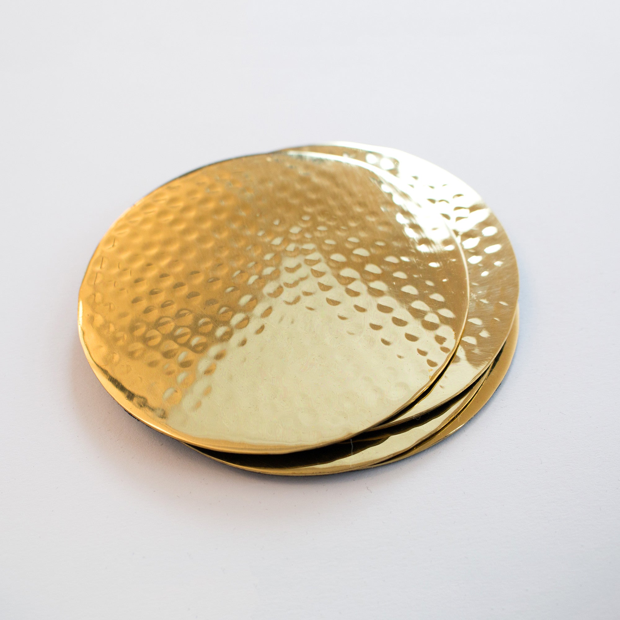 Hammered Brass Coasters (Set of 4) - The VinePair Store