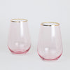 Wonderland Rose Crystal Stemless Wine Glasses (Set of 2)
