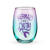 Mermaid Off Duty Stemless Wine Glass