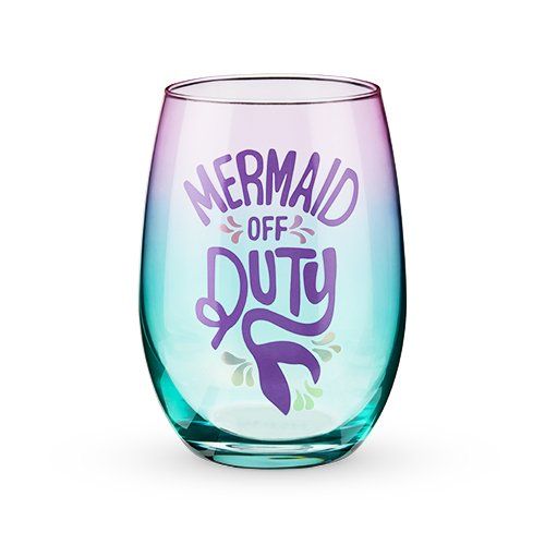 Mermaid Off Duty Stemless Wine Glass