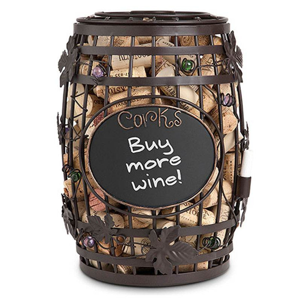 Chalkboard Barrel Wine Cork Holder