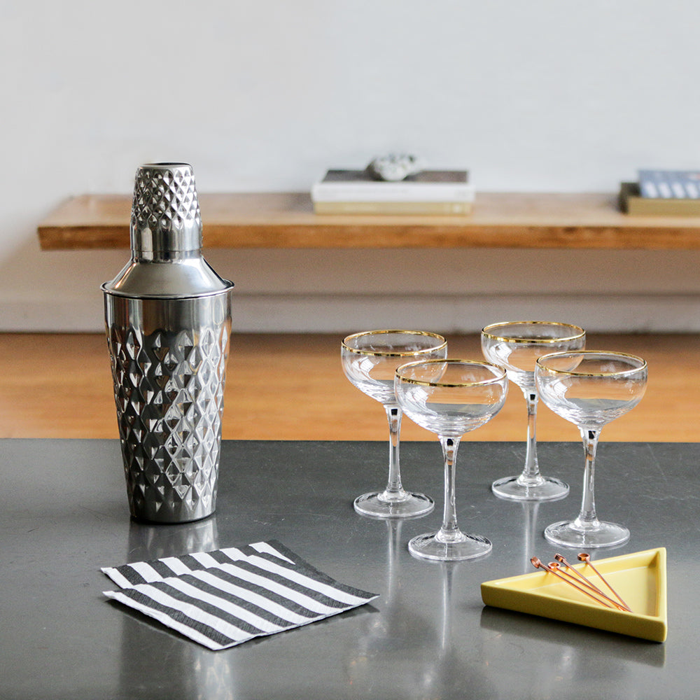 Martini Cocktail Shaker Glasses Set, Barware, Shaker, Vintage, MCM