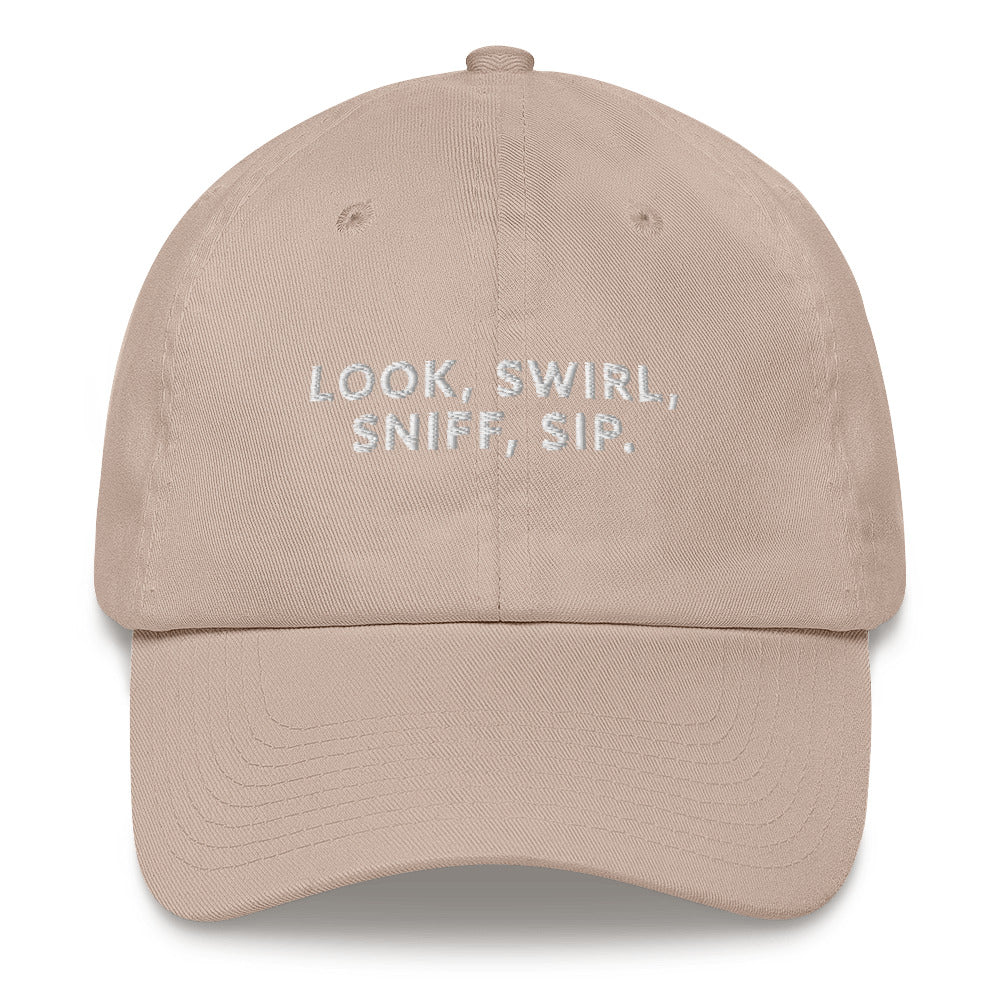 Look, Swirl, Sniff, Sip Baseball Hat