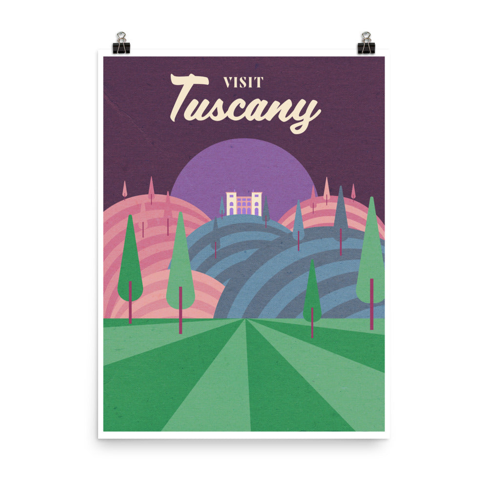 Tuscany Wine Travel Poster
