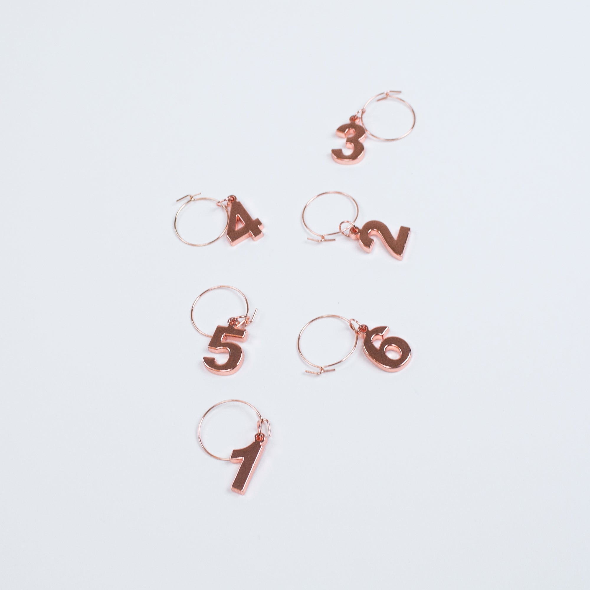 Copper Counting Wine Charms (Set of 6)